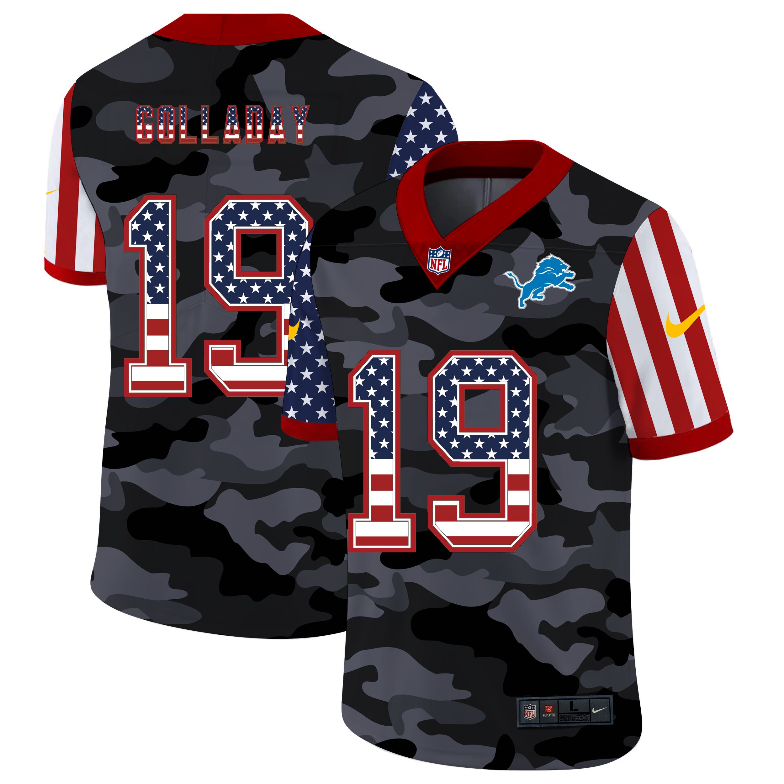 Men Detroit Lions #19 Golladay 2020 Nike USA Camo Salute to Service Limited NFL Jerseys->dallas cowboys->NFL Jersey
